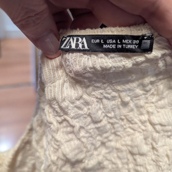 Zara Cream Textured Blouse - Picture 3 of 4